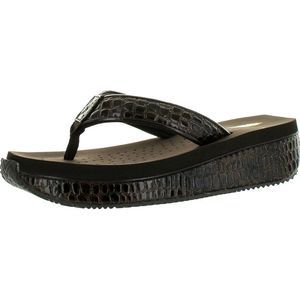 Volatile Mini Croco Brown Womens sandals 8 NEW